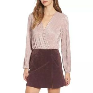 ASTR the Label Lilac Pleated Bodysuit